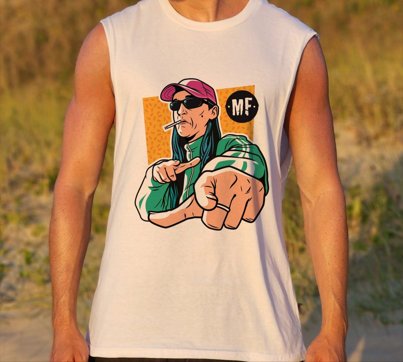 Musculosa oficial con la ilustración de Hernán
